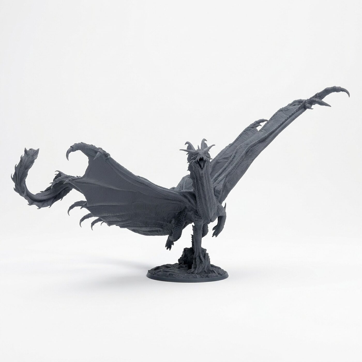 Gold Dragon Legendary Fly - Gray Resin 3D Printed Miniature