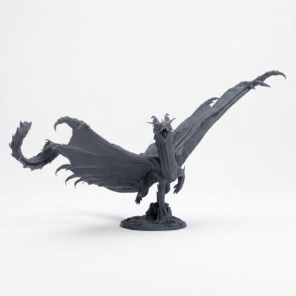 Gold Dragon Legendary Fly - Gray Resin 3D Printed Miniature