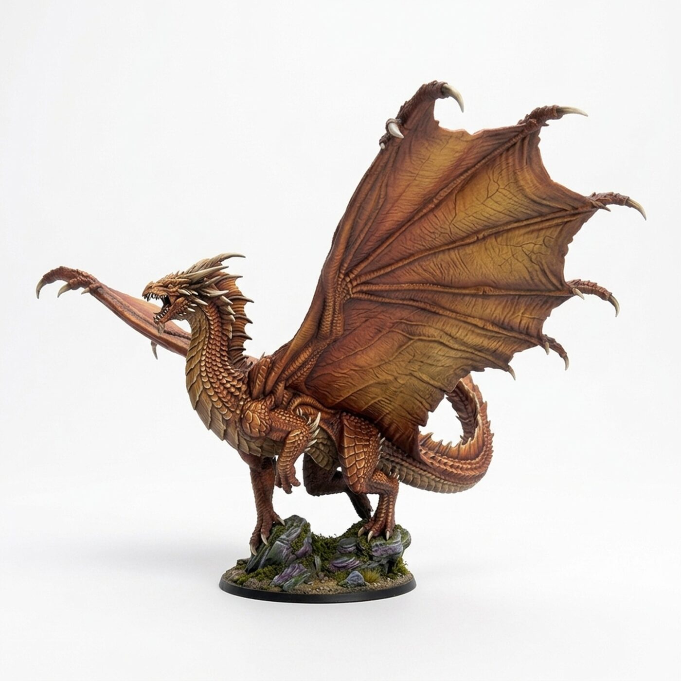 Gold Dragon Legendary Fly - Painted 3D Printed Miniature