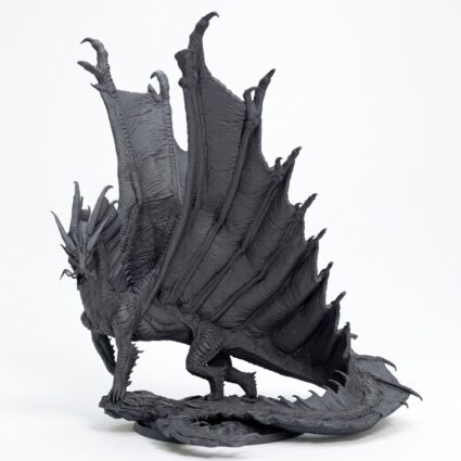 Gold Dragon Legendary Walk - Gray Resin 3D Printed Miniature