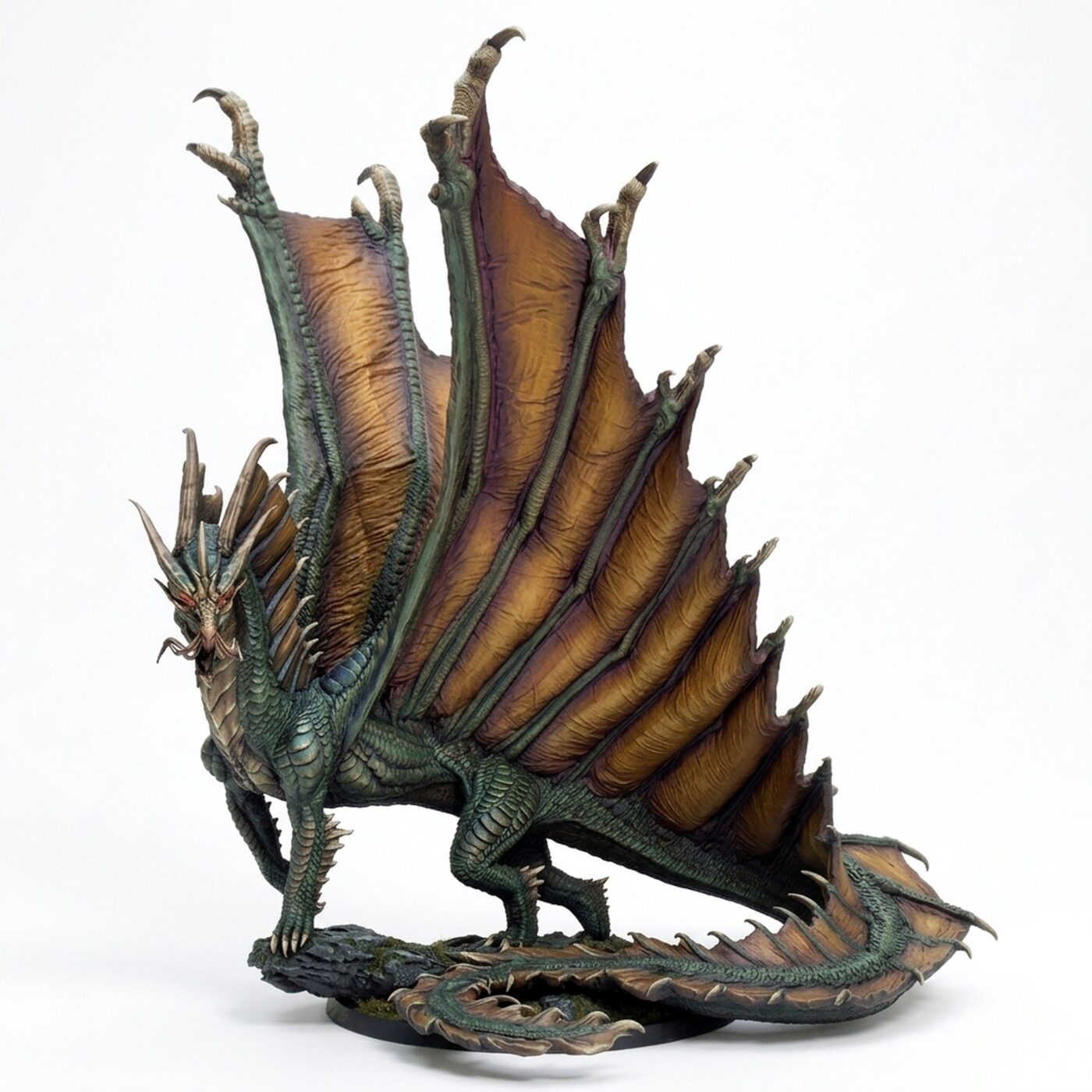 Gold Dragon Legendary Walk - Painted 3D Printed Miniature