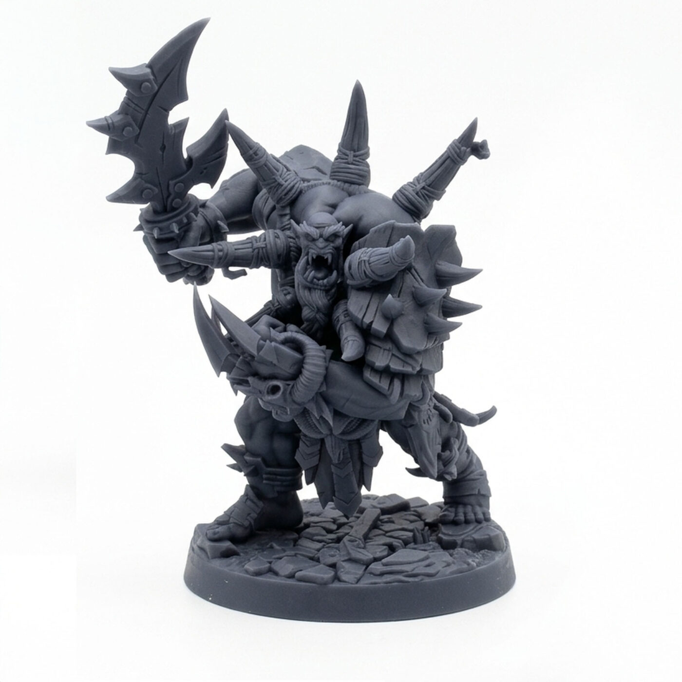 Gromok The War Tyrant A - Gray Resin 3D Printed Miniature