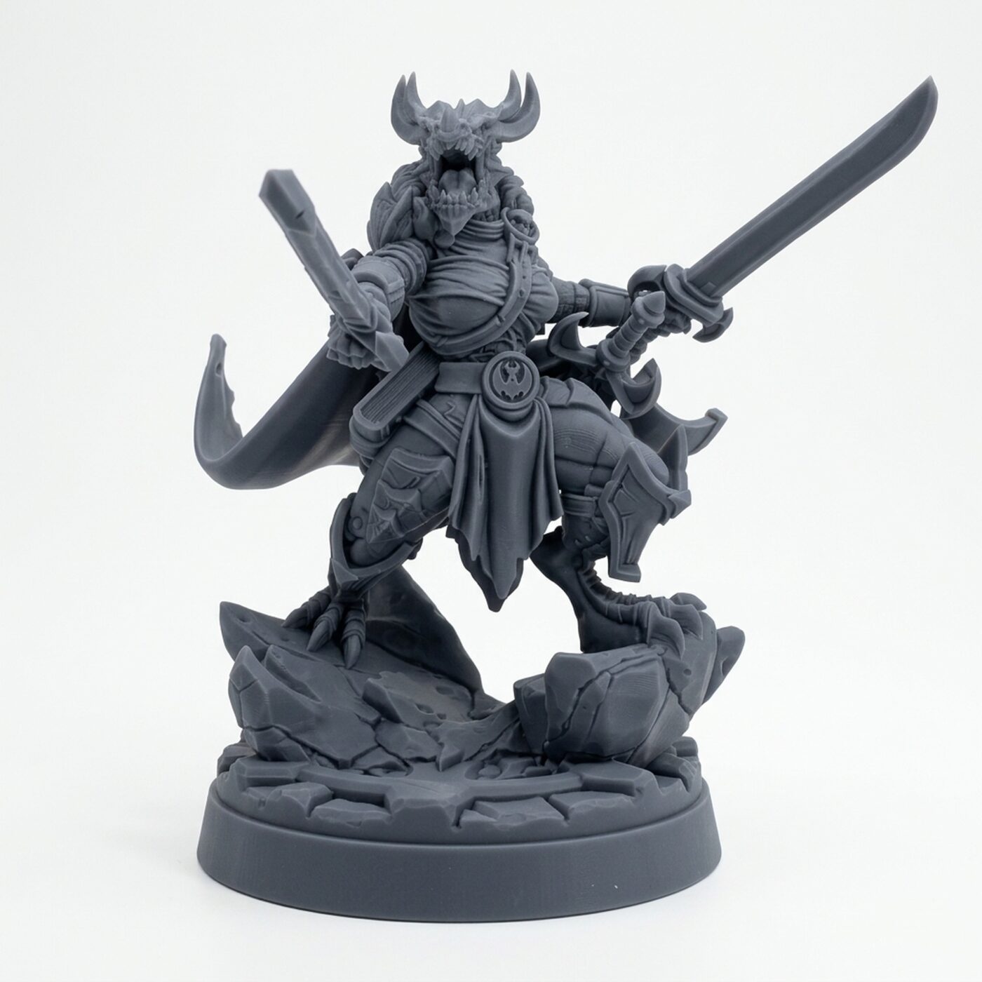 Gruff Ho Megas Pyre Lady - Gray Resin 3D Printed Miniature