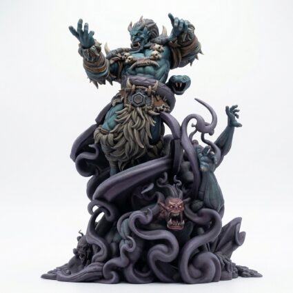 Grung Warlock Orc - Painted 3D Printed Miniature