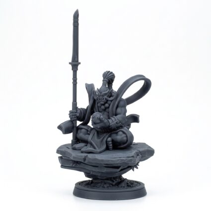 Habrak The Meditator - Gray Resin 3D Printed Miniature
