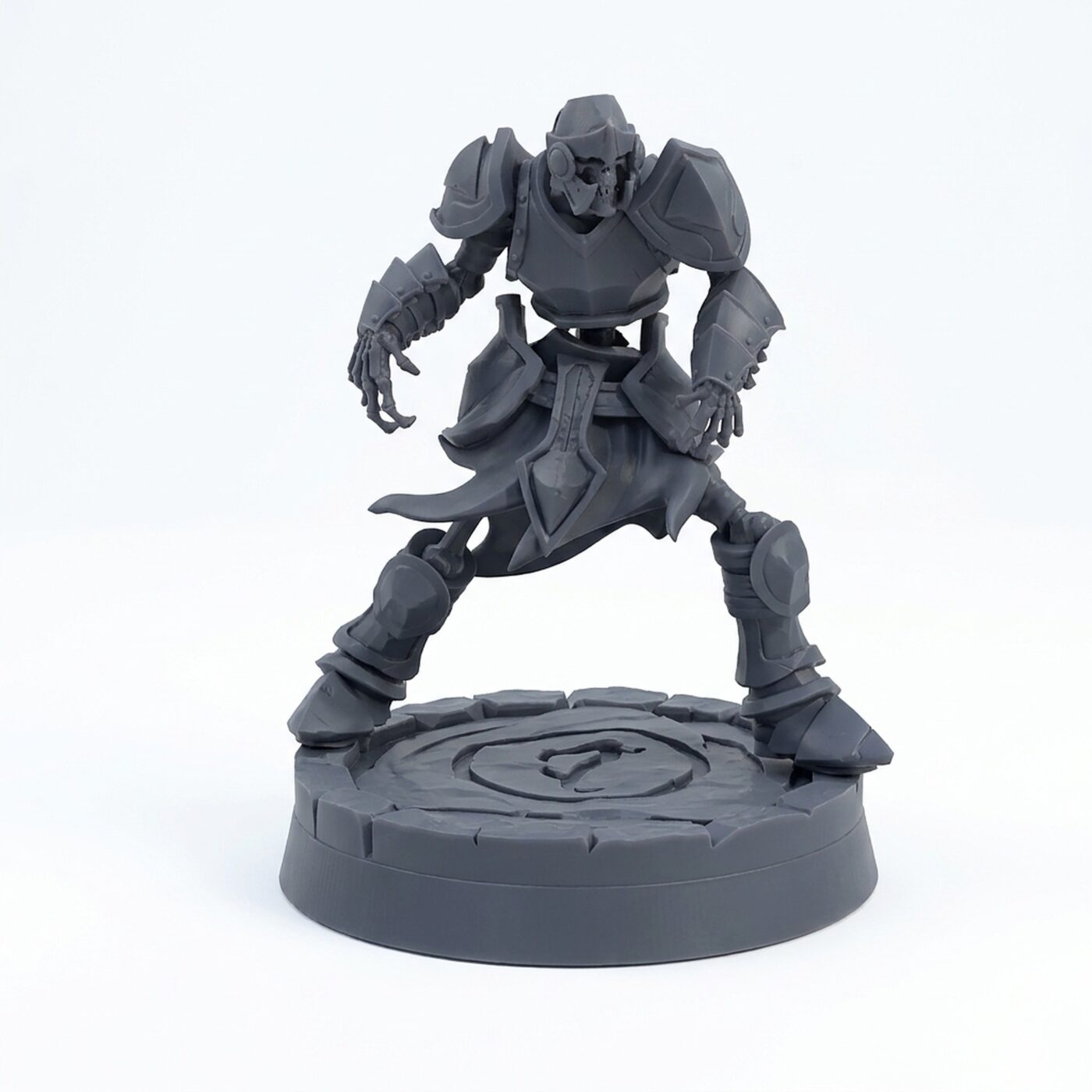 Hand To Hand Combat Skeleton - Gray Resin 3D Printed Miniature