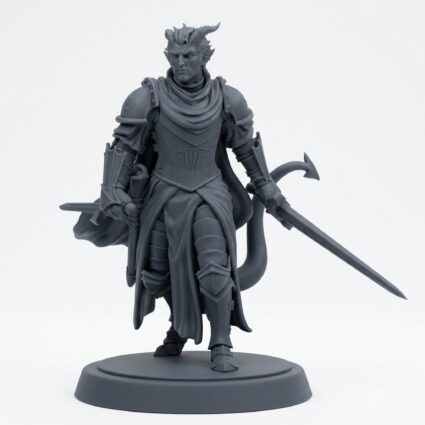 Hellswake Knight A - Gray Resin 3D Printed Miniature
