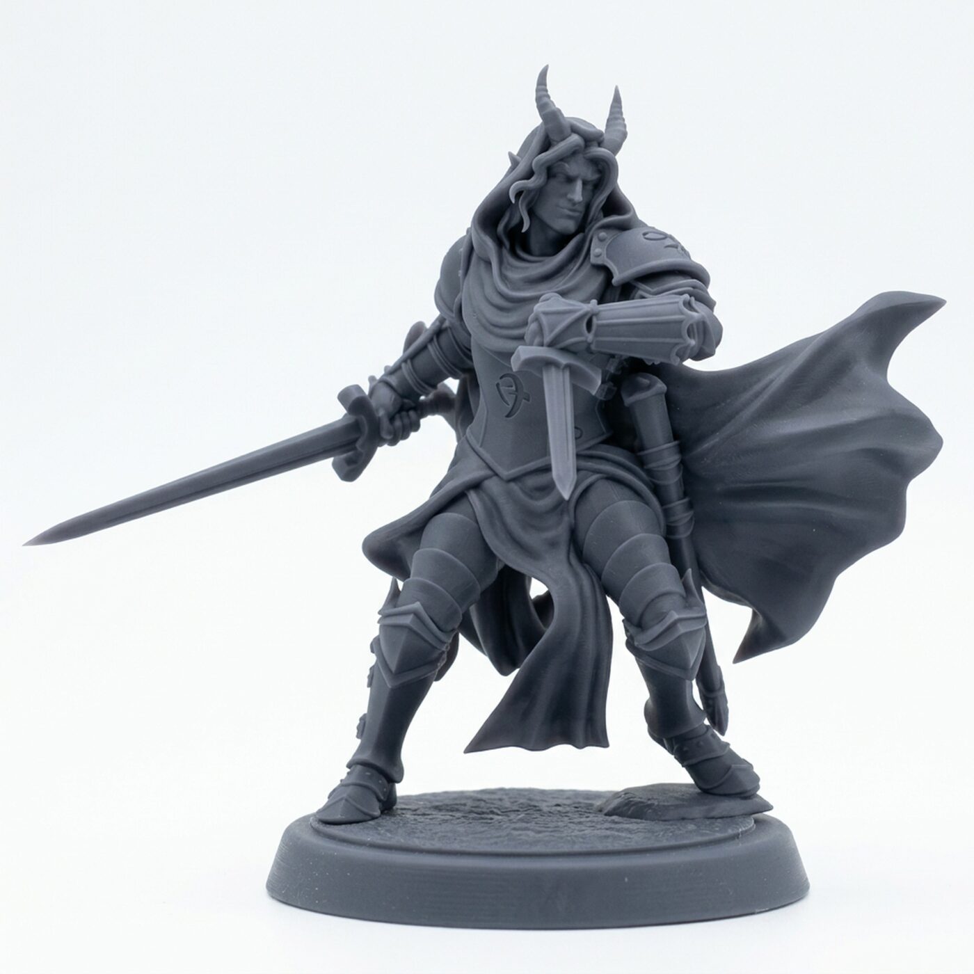 Hellswake Knight B - Gray Resin 3D Printed Miniature