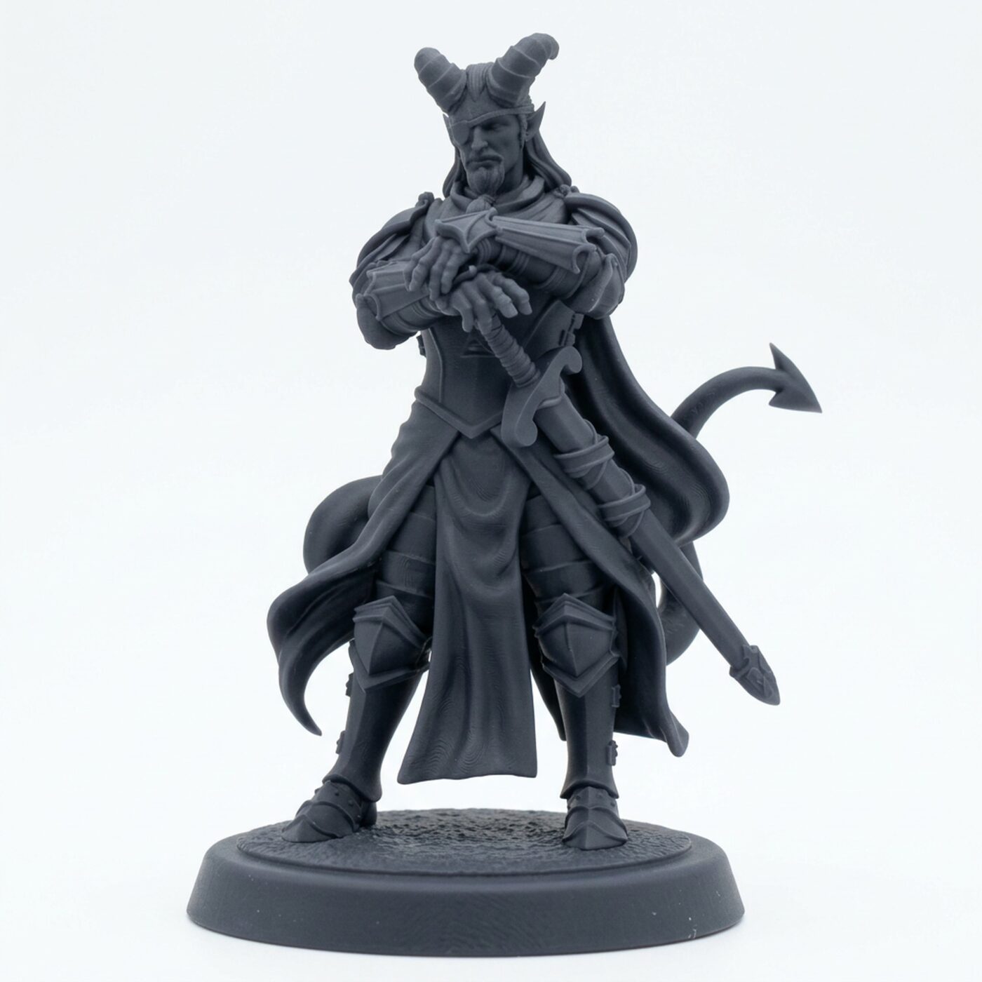 Hellswake Knight C - Gray Resin 3D Printed Miniature