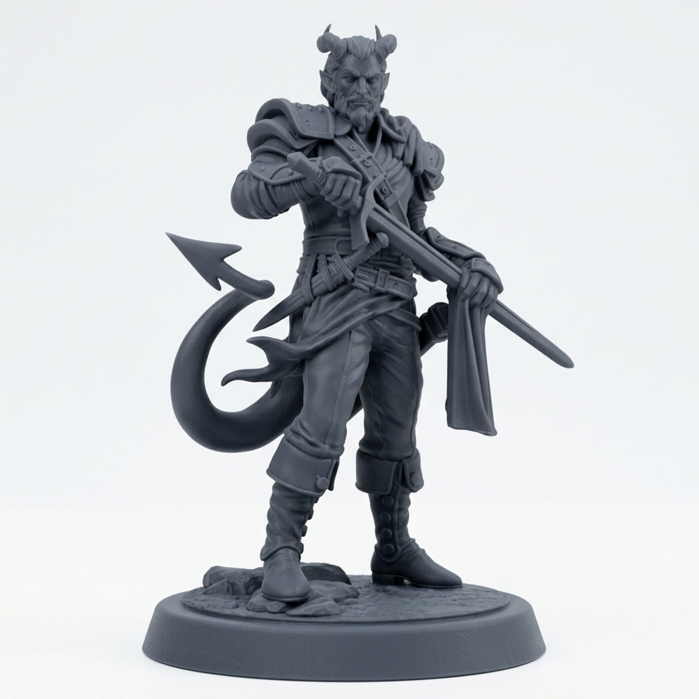 Hellswake Stalwart - Gray Resin 3D Printed Miniature