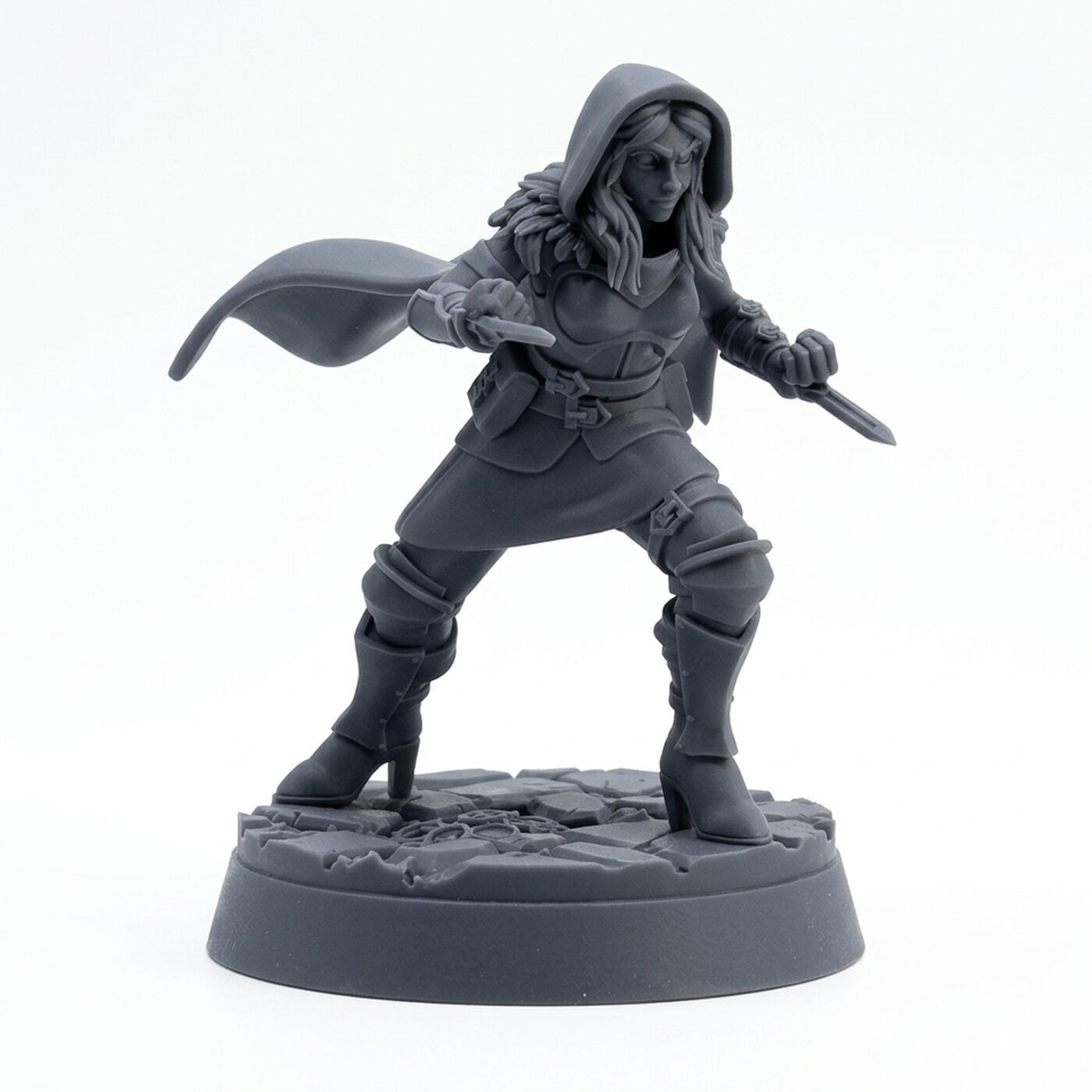 Hidden Daggers Rogue - Gray Resin 3D Printed Miniature