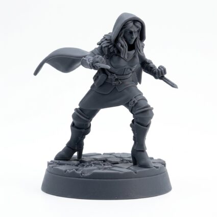 Hidden Daggers Rogue - Gray Resin 3D Printed Miniature