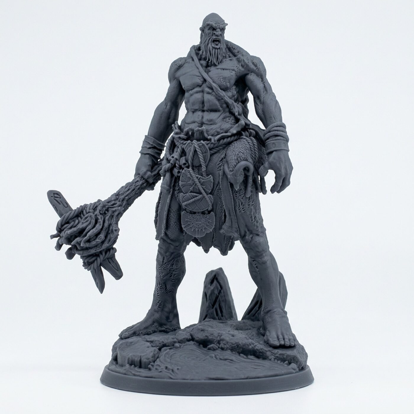 Hill Giant - Gray Resin 3D Printed Miniature