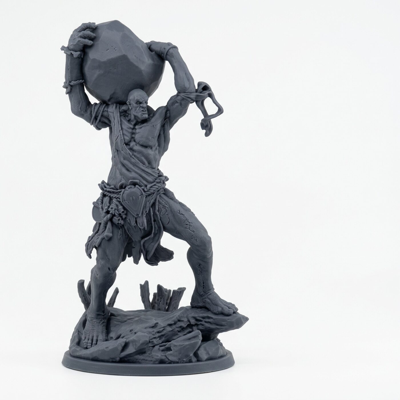 Hill Giant Hurler - Gray Resin 3D Printed Miniature