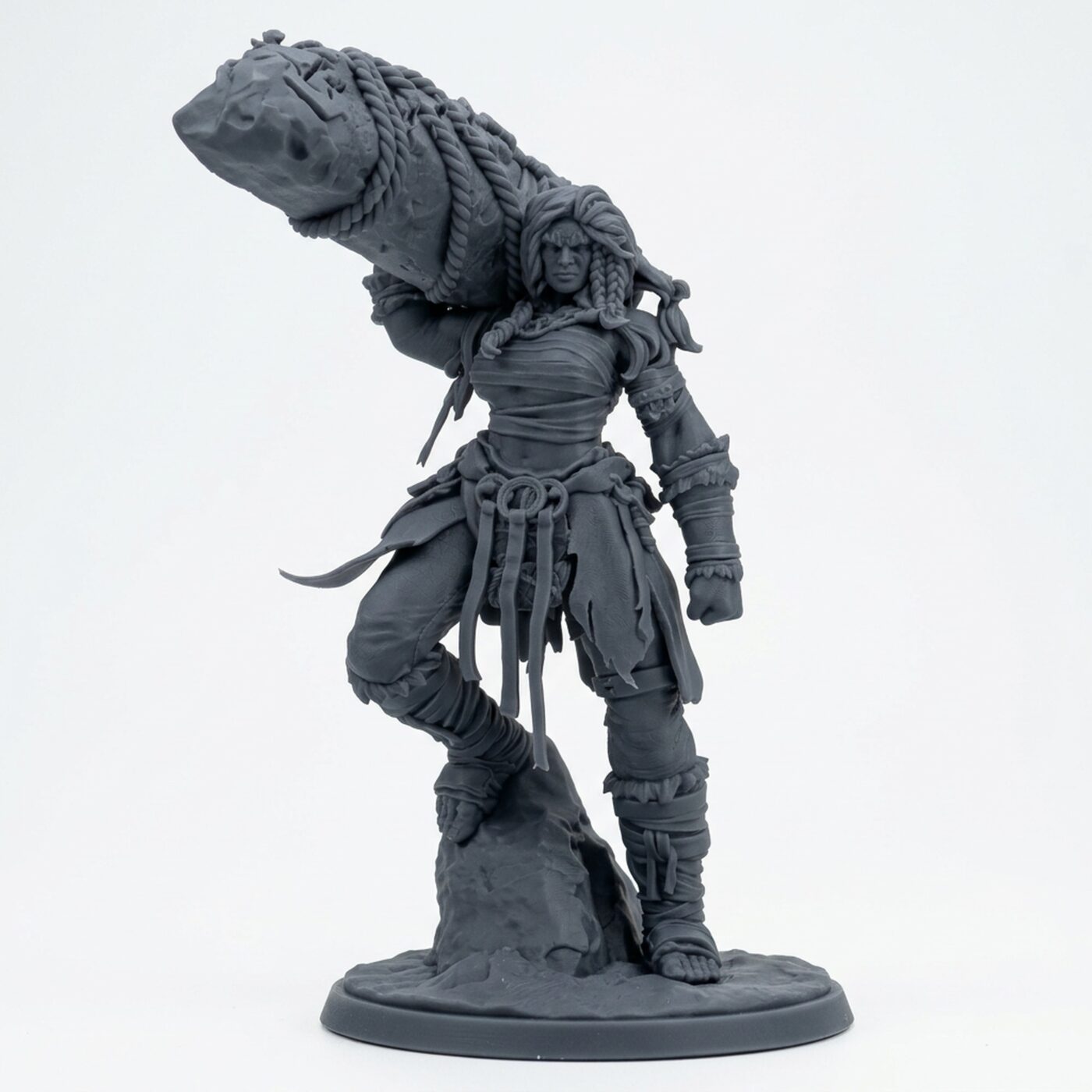 Hill Giant Matriarch - Gray Resin 3D Printed Miniature