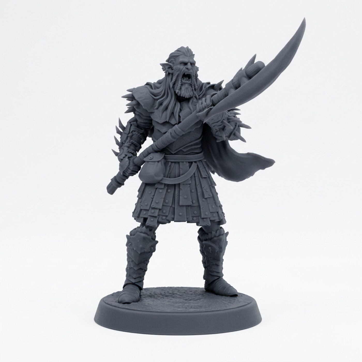 Hobgoblin Spinecleaver B - Gray Resin 3D Printed Miniature