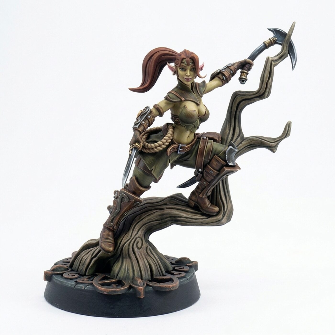 Hylta Qycine Honling On To A Tree - Painted 3D Printed Miniature