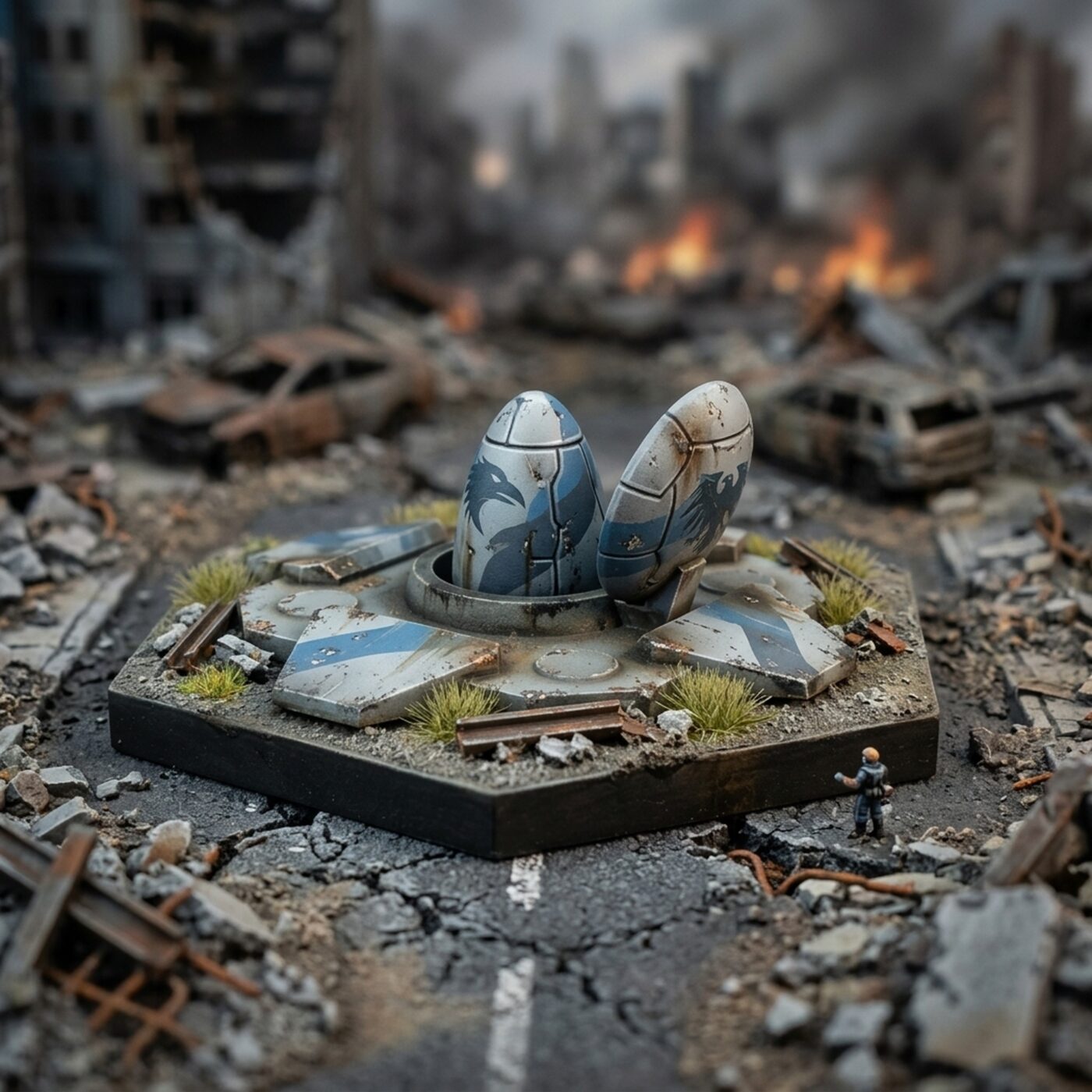 ICBM Silo Terrain Piece Painted Mech Miniature