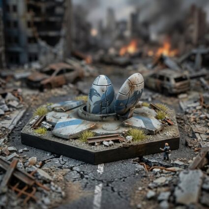 ICBM Silo Terrain Piece Painted Mech Miniature