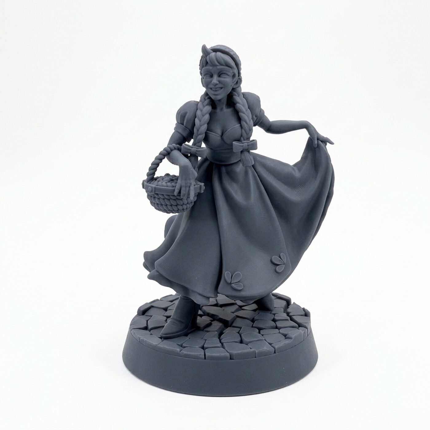 Iksten Collecting Flowers - Gray Resin 3D Printed Miniature