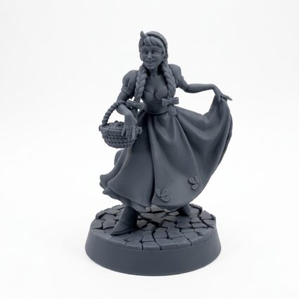 Iksten Collecting Flowers - Gray Resin 3D Printed Miniature