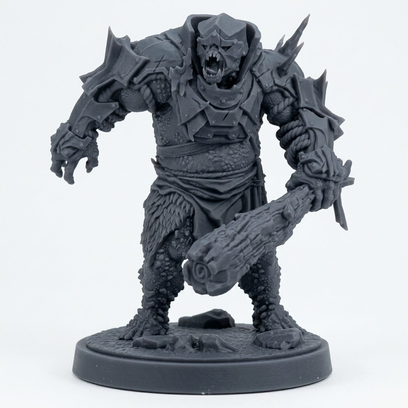 Ironcrag Ogre 0 - Gray Resin 3D Printed Miniature