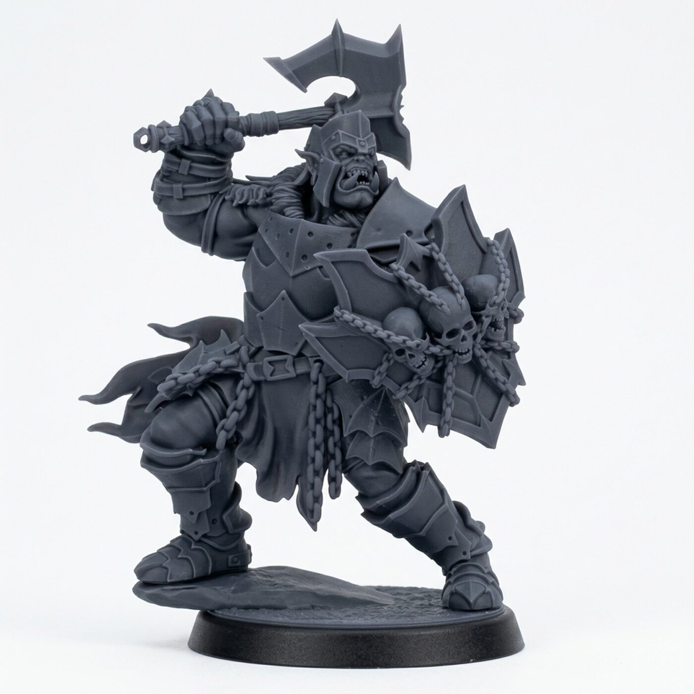 Ironcrag Orc A - Gray Resin 3D Printed Miniature