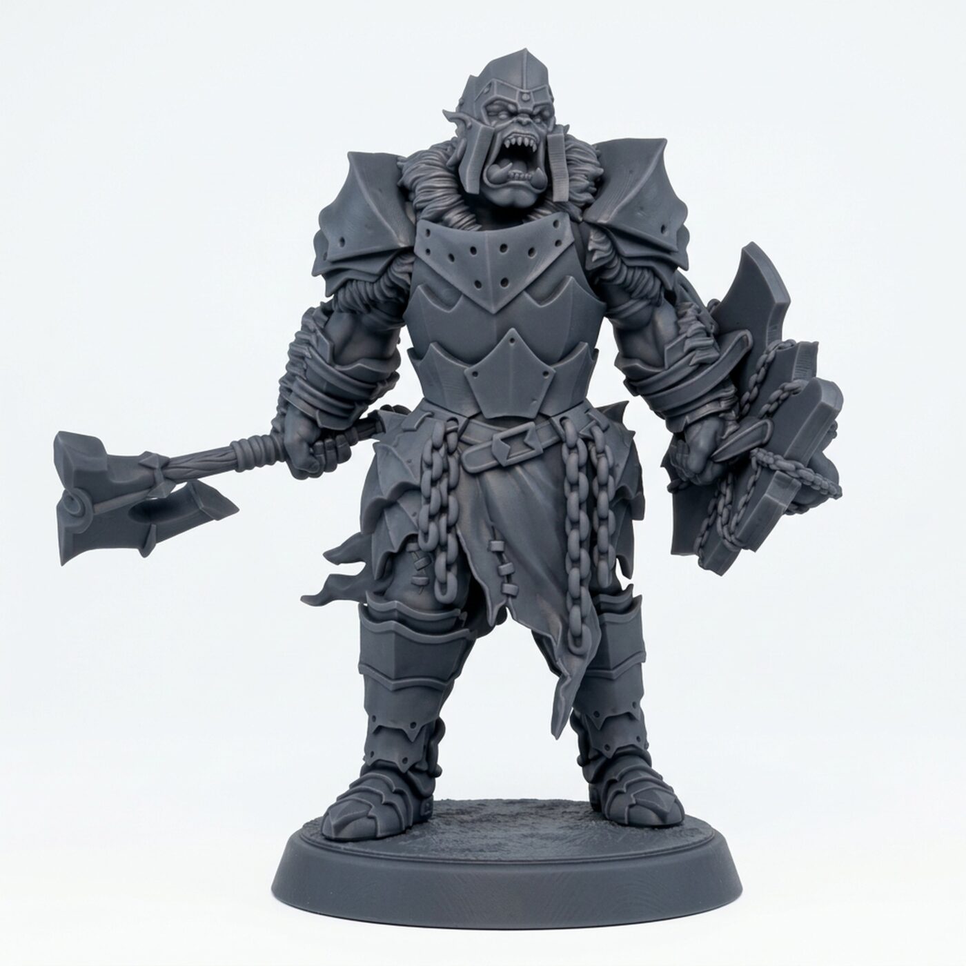 Ironcrag Orc C - Gray Resin 3D Printed Miniature