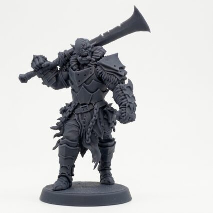 Ironcrag Orc F - Gray Resin 3D Printed Miniature