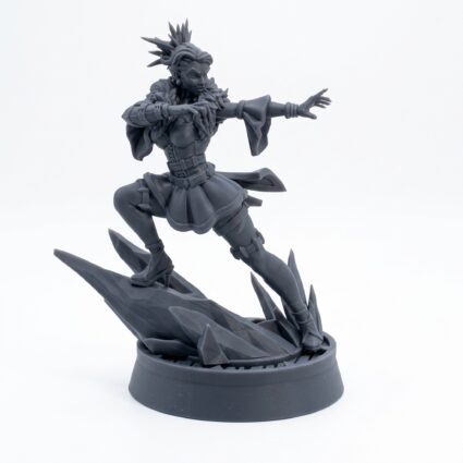 Isolde Ice Surfing - Gray Resin 3D Printed Miniature