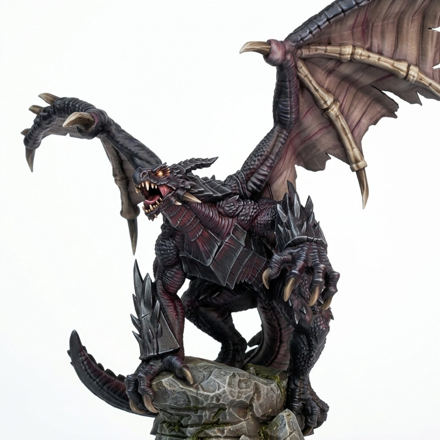 Ivoran Obsidian Dragon - Painted 3D Printed Miniature