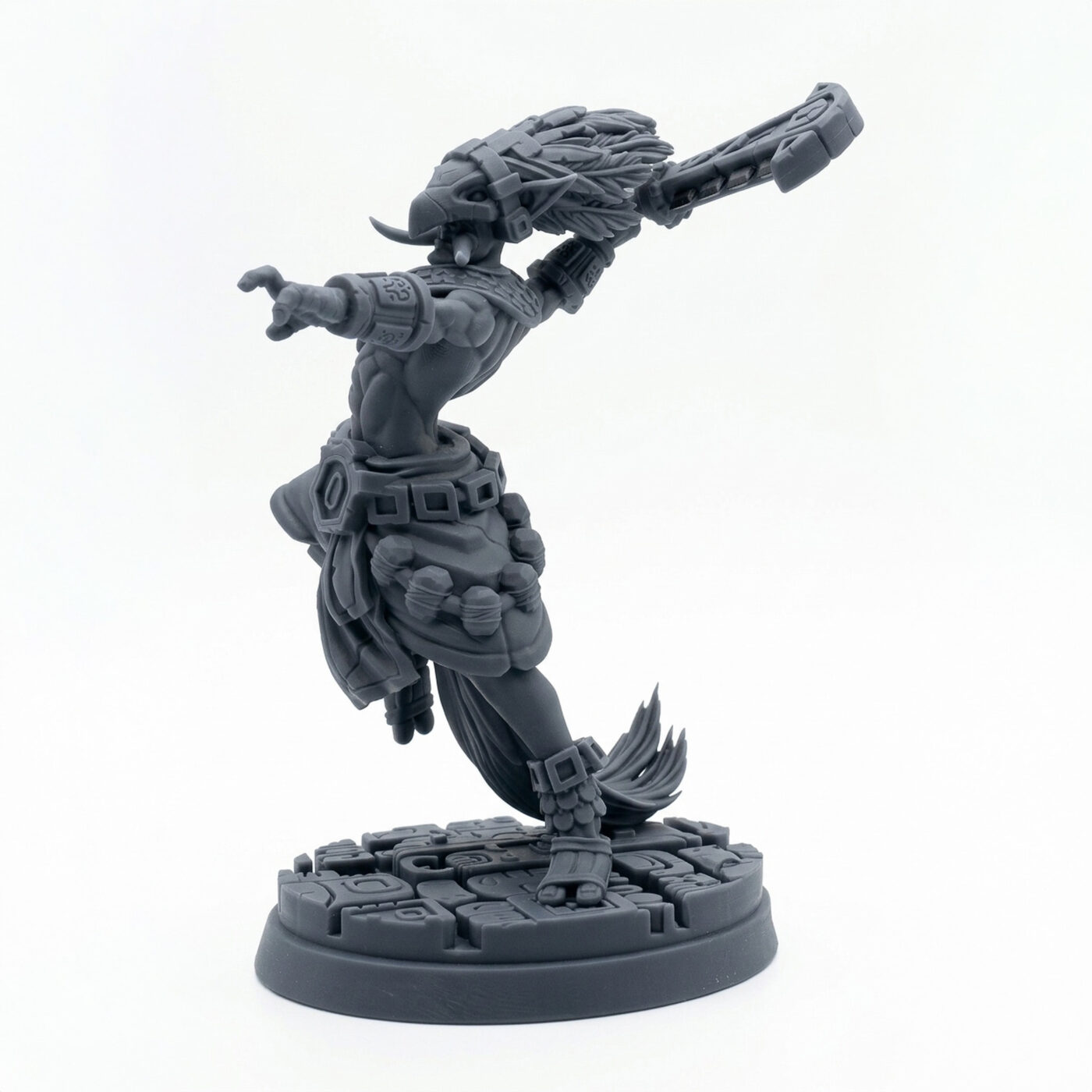 Kabil Melee Warrior A - Gray Resin 3D Printed Miniature