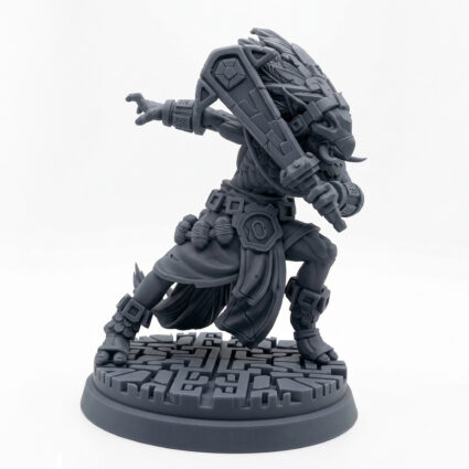Kabil Melee Warrior B - Gray Resin 3D Printed Miniature