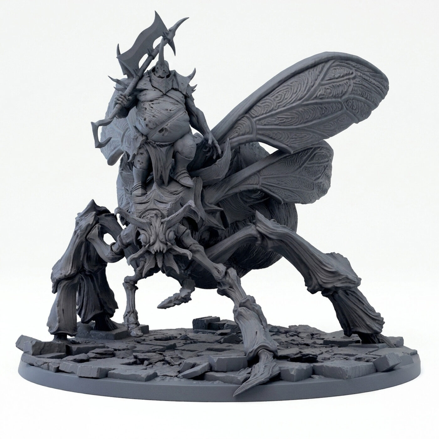 Kharax Guard Mount - Gray Resin 3D Printed Miniature