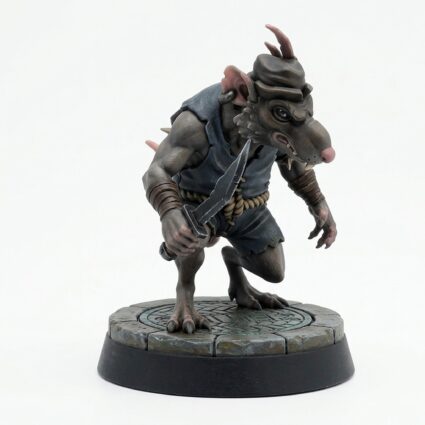 Knife Fighter Rat - Painted 3D Printed Miniature