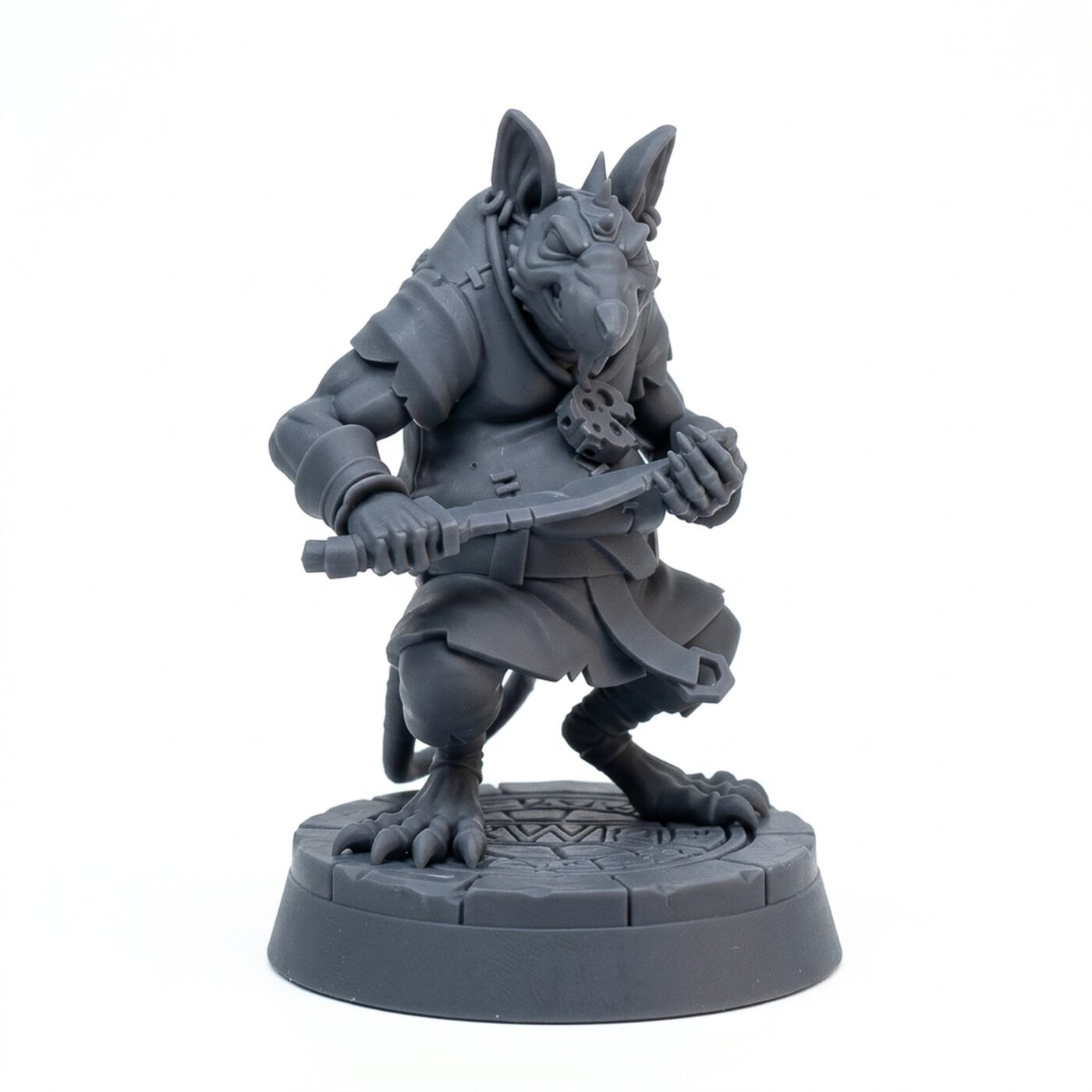 Knife Rebel Rat - Gray Resin 3D Printed Miniature