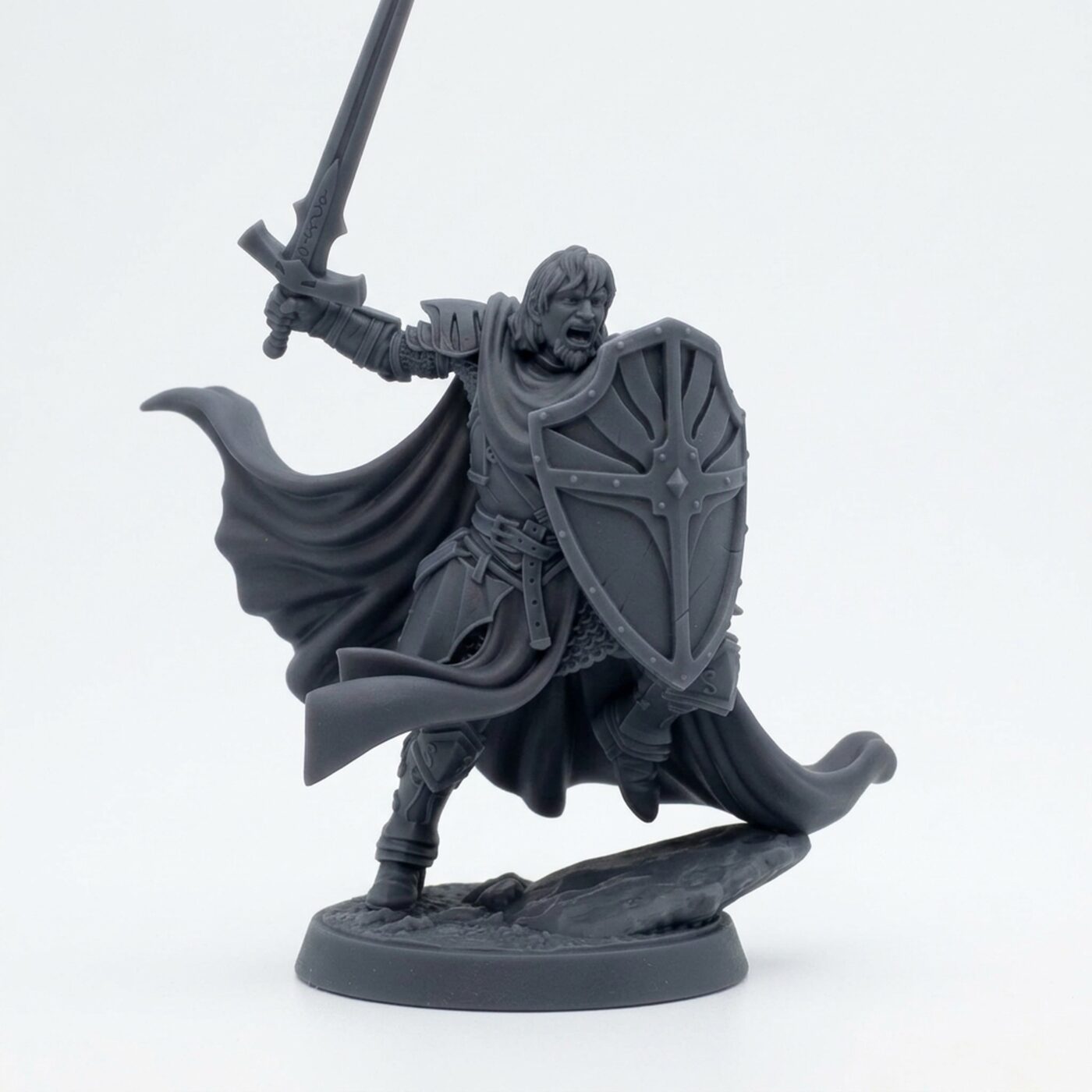 Knight Captain Apollo - Gray Resin 3D Printed Miniature