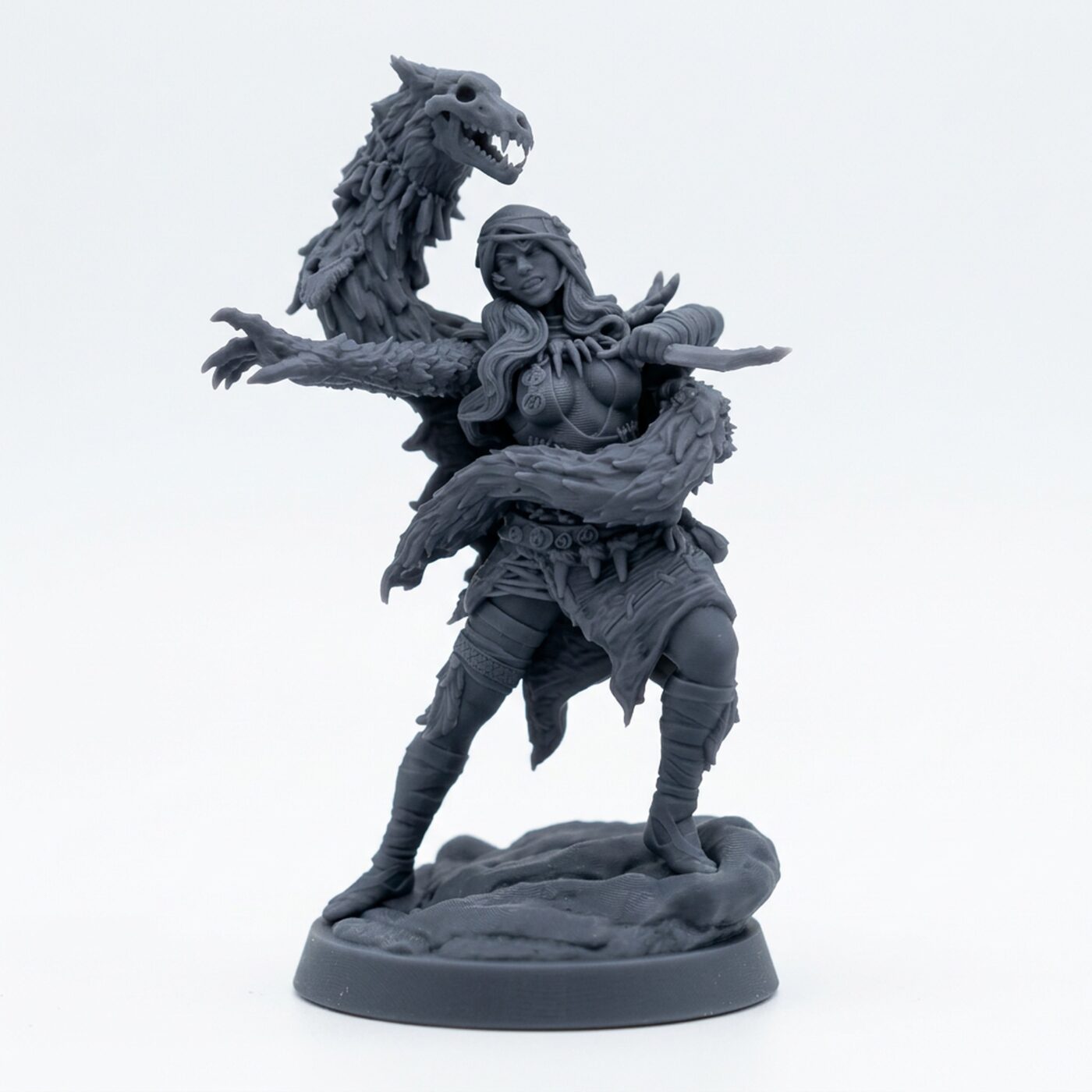 Klyma Wraithweaver - Gray Resin 3D Printed Miniature