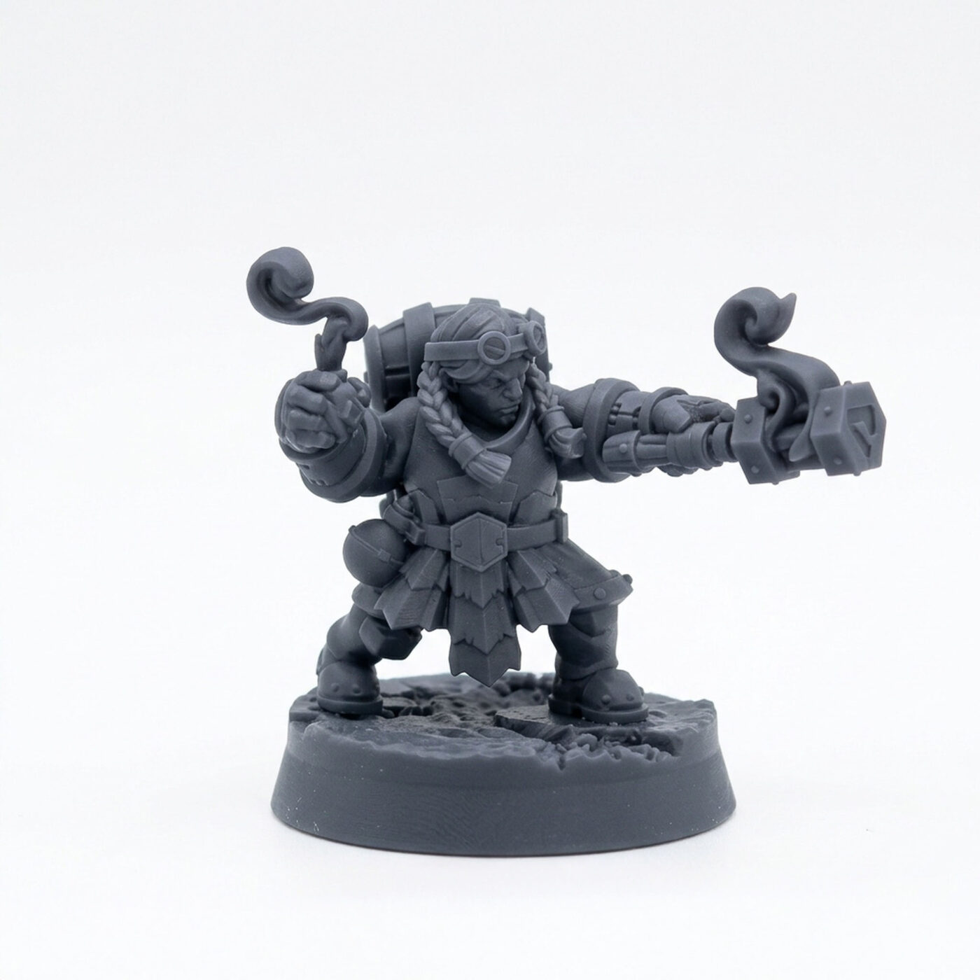 Lava Engineer B - Gray Resin 3D Printed Miniature