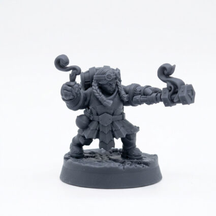Lava Engineer B - Gray Resin 3D Printed Miniature
