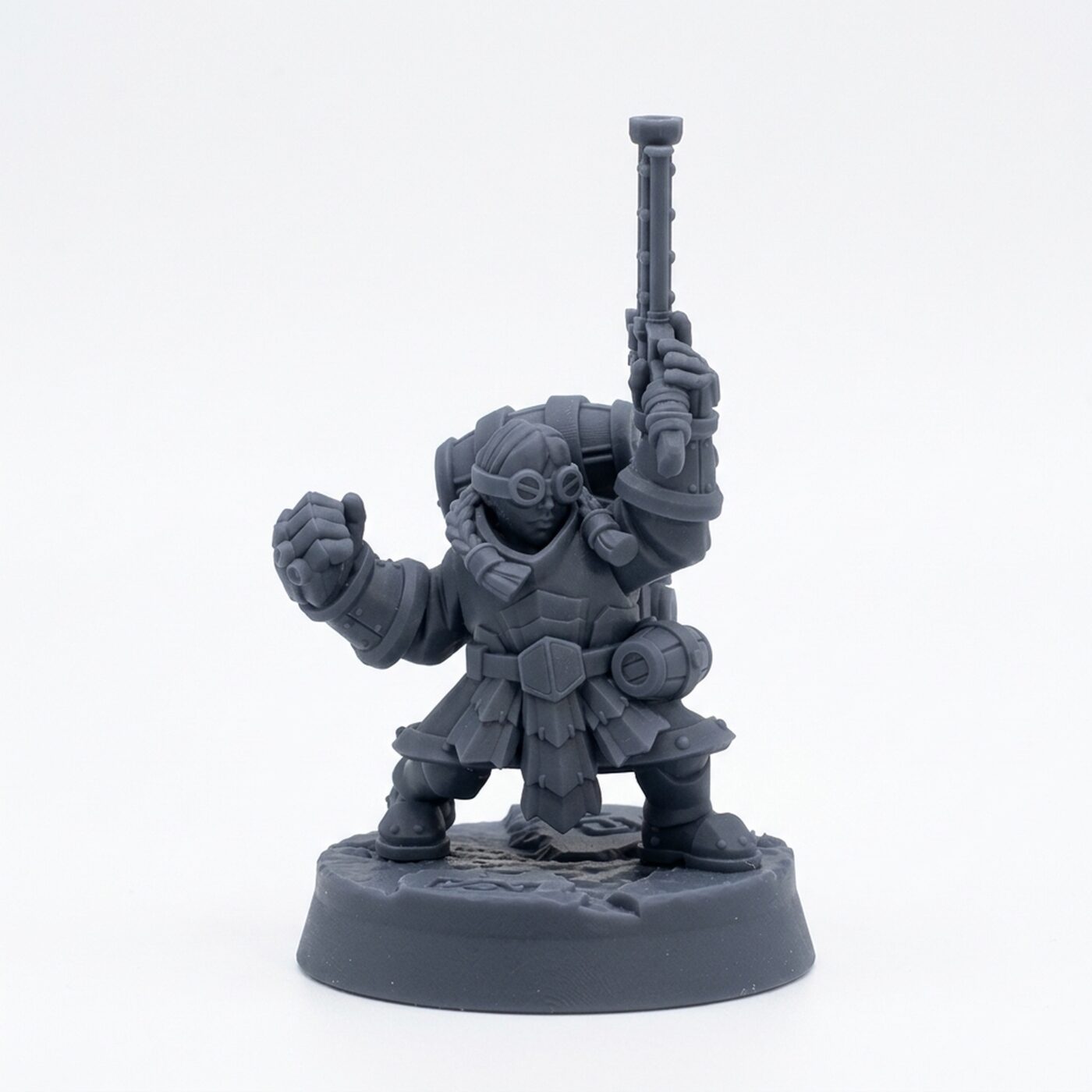 Lava Engineer C - Gray Resin 3D Printed Miniature