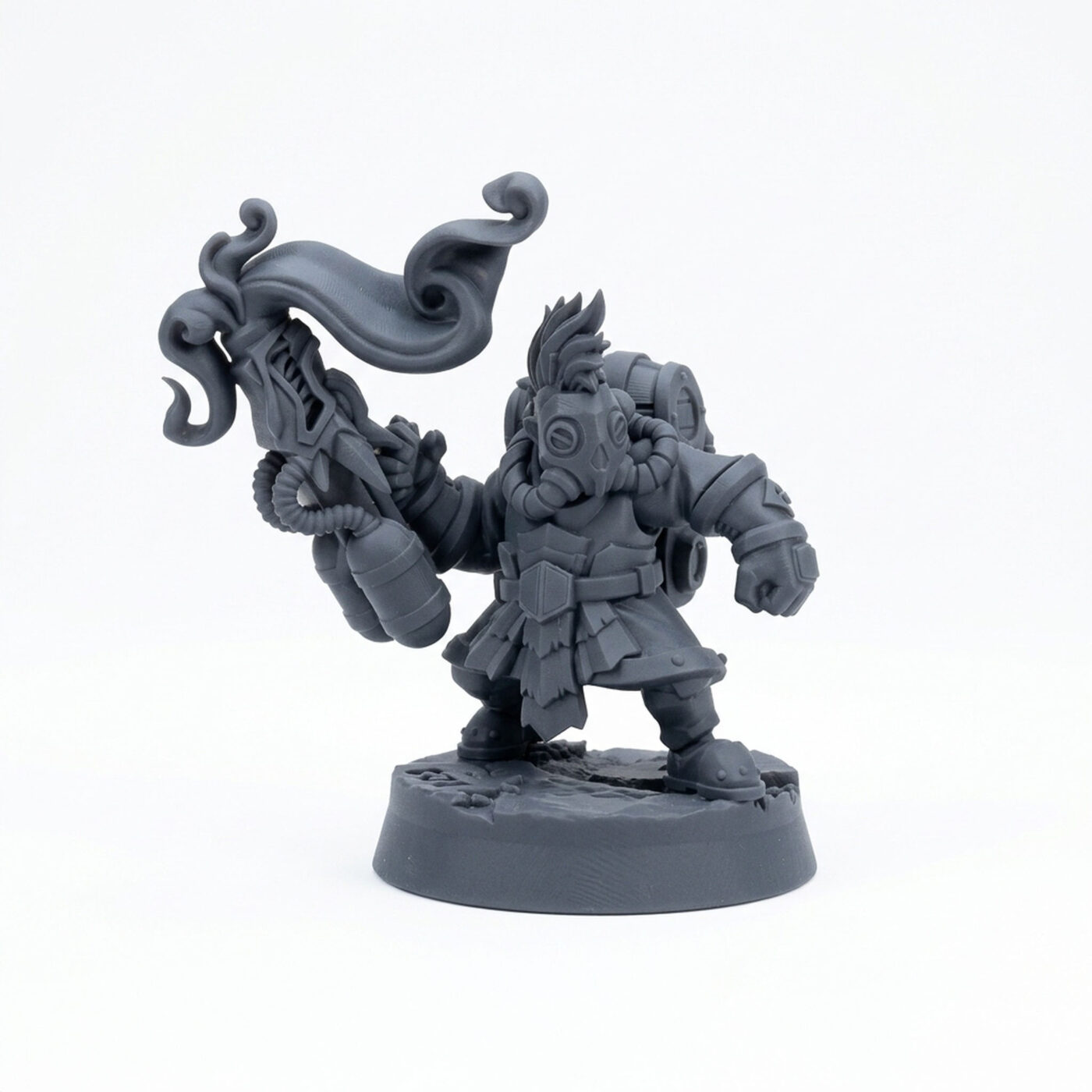 Lava Engineer D - Gray Resin 3D Printed Miniature