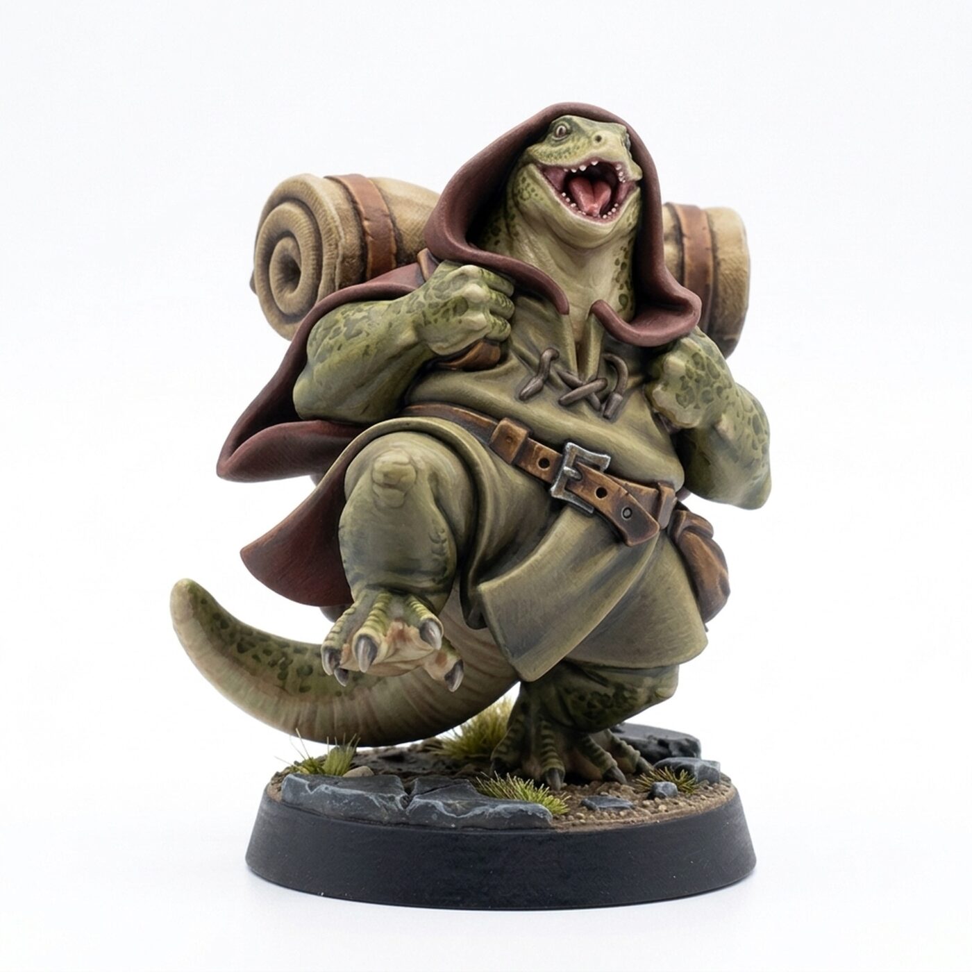 Lizard Adventurer A - Painted 3D Printed Miniature