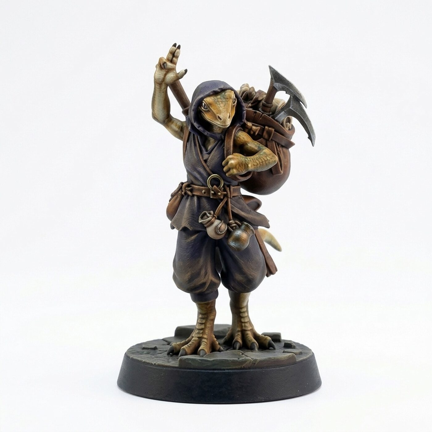 Lizard Adventurer B - Painted 3D Printed Miniature