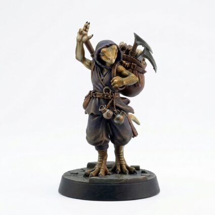 Lizard Adventurer B - Painted 3D Printed Miniature