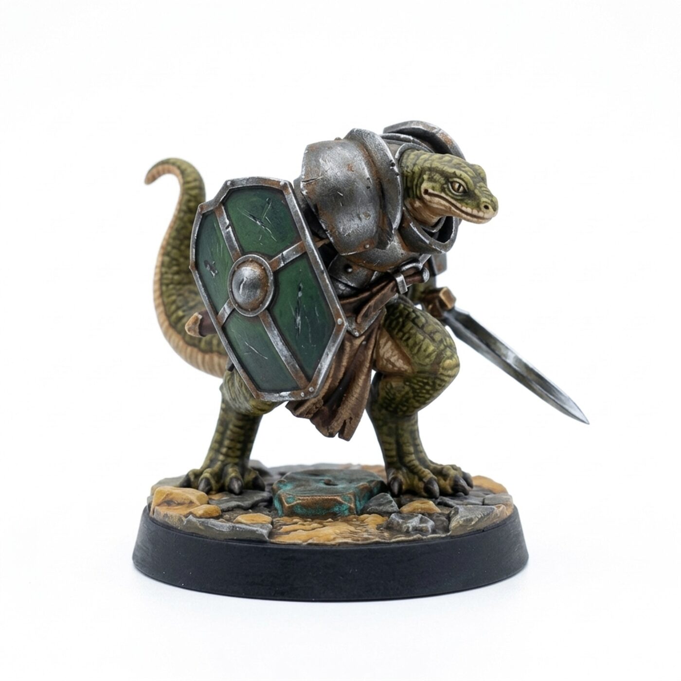 Lizard Guardman C - Painted 3D Printed Miniature