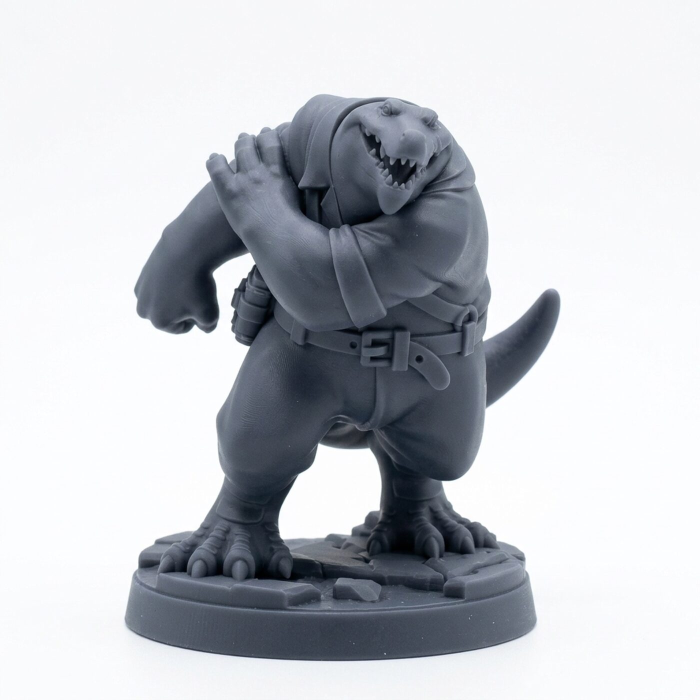 Lizard Inn Bouncer A - Gray Resin 3D Printed Miniature