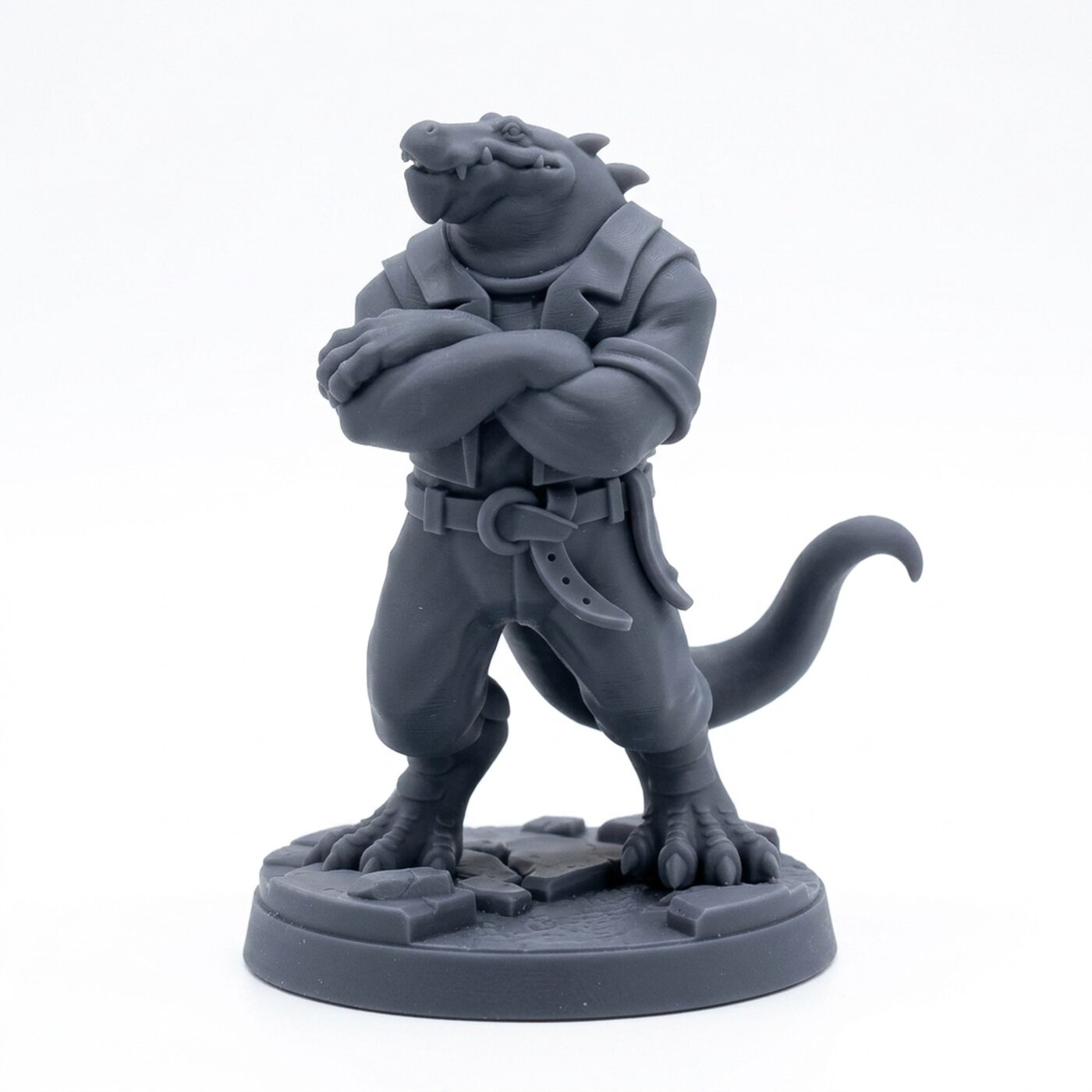 Lizard Inn Bouncer B - Gray Resin 3D Printed Miniature