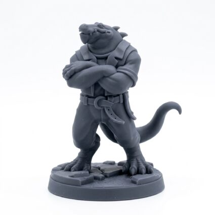 Lizard Inn Bouncer B - Gray Resin 3D Printed Miniature