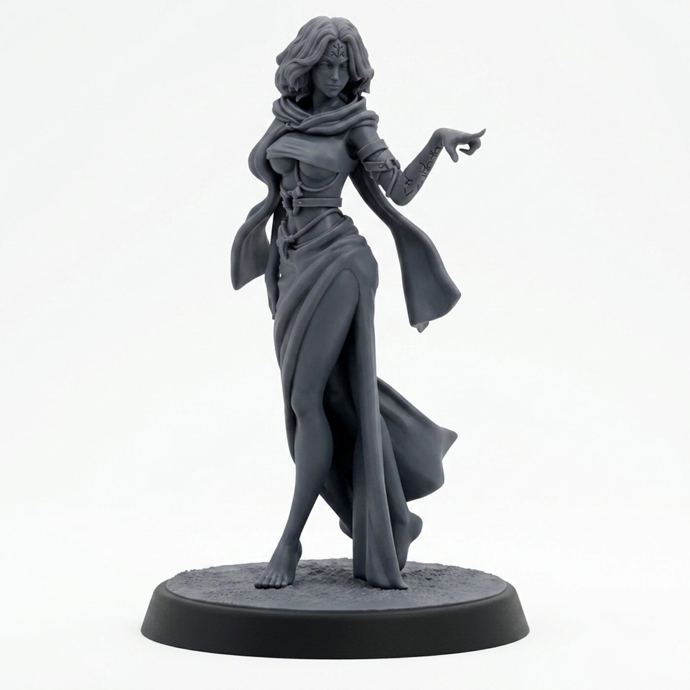 Lucita Vinaro - Gray Resin 3D Printed Miniature